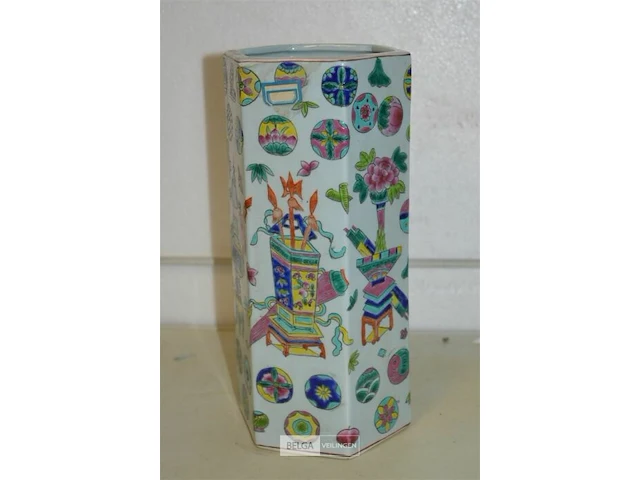 6hoekige vaas h=28cm - afbeelding 2 van  3