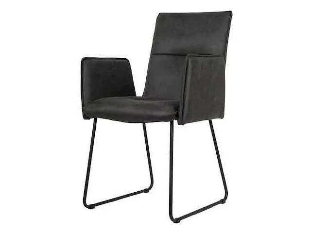 6x design eetkamerstoel antraciet microvezel - afbeelding 1 van  5