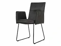 6x design eetkamerstoel antraciet microvezel - afbeelding 1 van  5