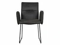 6x design eetkamerstoel antraciet microvezel - afbeelding 2 van  5