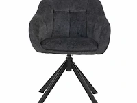 6x design eetkamerstoel antraciet velvet - afbeelding 1 van  4