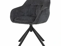 6x design eetkamerstoel antraciet velvet - afbeelding 2 van  4