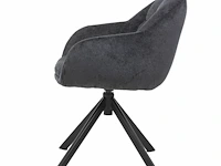 6x design eetkamerstoel antraciet velvet - afbeelding 3 van  4