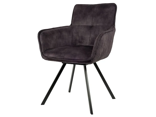 6x design eetkamerstoel antraciet velvet - afbeelding 1 van  5