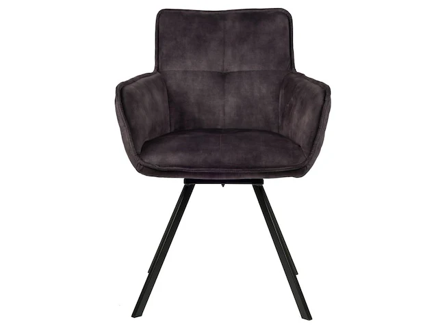 6x design eetkamerstoel antraciet velvet - afbeelding 2 van  5