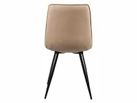 6x design eetkamerstoel beige pu leer - afbeelding 2 van  5