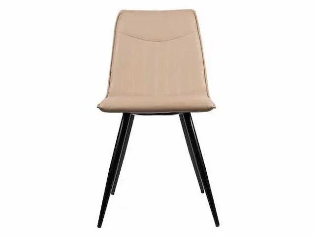 6x design eetkamerstoel beige pu leer - afbeelding 3 van  5