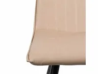 6x design eetkamerstoel beige pu leer - afbeelding 4 van  5