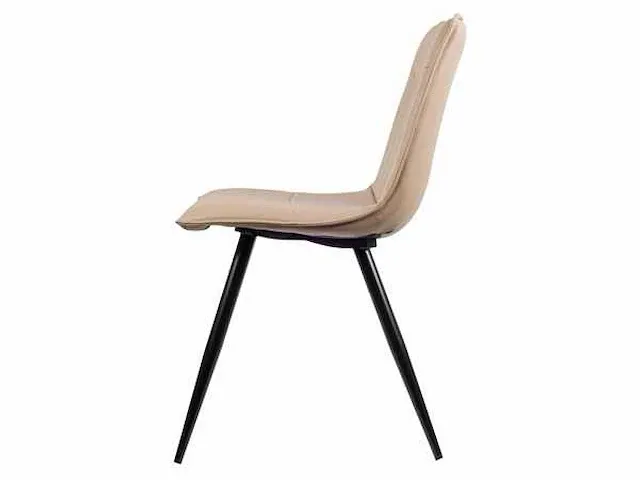 6x design eetkamerstoel beige pu leer - afbeelding 5 van  5