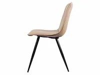 6x design eetkamerstoel beige pu leer - afbeelding 5 van  5