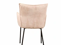 6x design eetkamerstoel beige ribstof - afbeelding 4 van  5