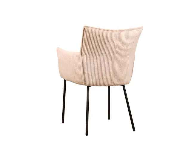 6x design eetkamerstoel beige ribstof - afbeelding 5 van  5