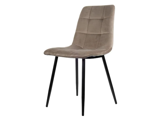 6x design eetkamerstoel beige velvet - afbeelding 1 van  5