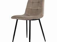 6x design eetkamerstoel beige velvet - afbeelding 1 van  5