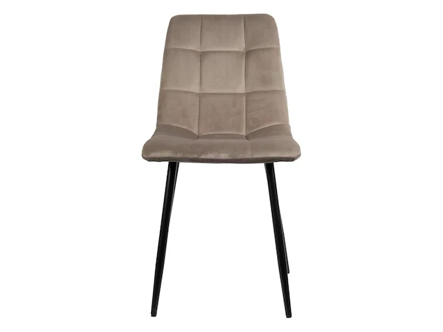 6x design eetkamerstoel beige velvet - afbeelding 2 van  5