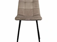 6x design eetkamerstoel beige velvet - afbeelding 2 van  5