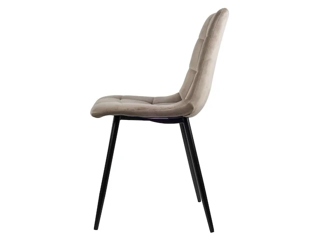 6x design eetkamerstoel beige velvet - afbeelding 4 van  5