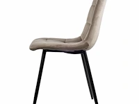 6x design eetkamerstoel beige velvet - afbeelding 4 van  5