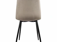 6x design eetkamerstoel beige velvet - afbeelding 5 van  5
