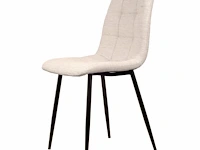 6x design eetkamerstoel ecru stof - afbeelding 1 van  3