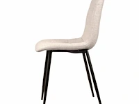 6x design eetkamerstoel ecru stof - afbeelding 2 van  3