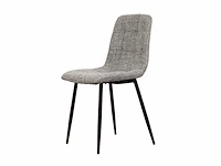 6x design eetkamerstoel grijs chenille - afbeelding 1 van  3