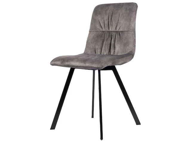 6x design eetkamerstoel grijs velvet - afbeelding 1 van  5