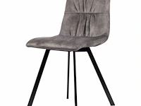 6x design eetkamerstoel grijs velvet - afbeelding 1 van  5