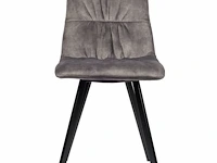 6x design eetkamerstoel grijs velvet - afbeelding 2 van  5