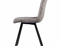 6x design eetkamerstoel grijs velvet - afbeelding 4 van  5