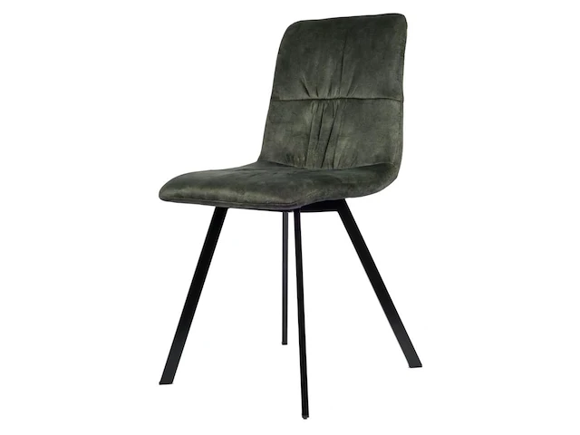 6x design eetkamerstoel groen velvet - afbeelding 1 van  5