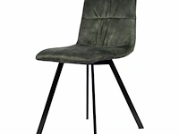 6x design eetkamerstoel groen velvet - afbeelding 1 van  5