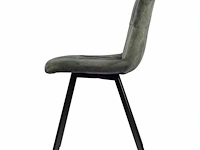6x design eetkamerstoel groen velvet - afbeelding 4 van  5