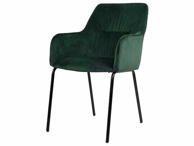 6x design eetkamerstoel groen velvet - afbeelding 1 van  5