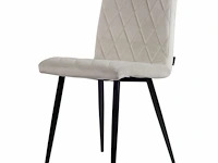 6x design eetkamerstoel off white velvet - afbeelding 1 van  5
