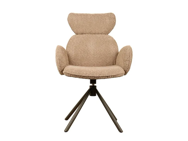 6x design eetkamerstoel taupe chenille - afbeelding 2 van  5