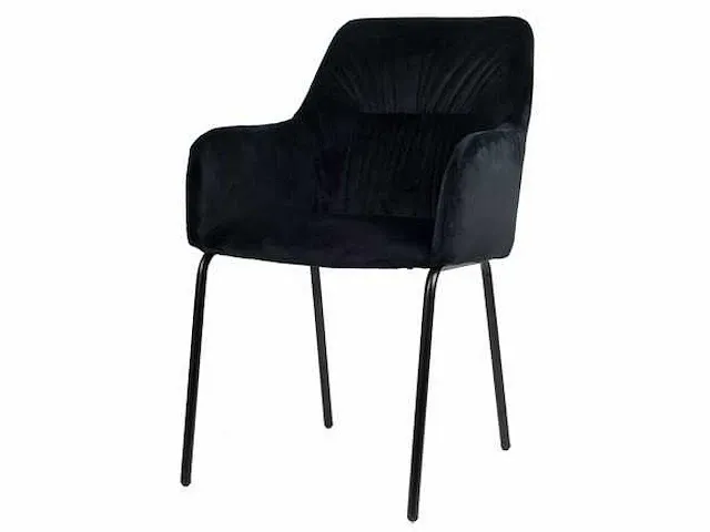 6x design eetkamerstoel zwart velvet - afbeelding 1 van  4