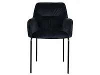6x design eetkamerstoel zwart velvet - afbeelding 3 van  4