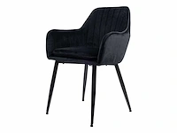 6x design eetkamerstoel zwart velvet - afbeelding 1 van  4