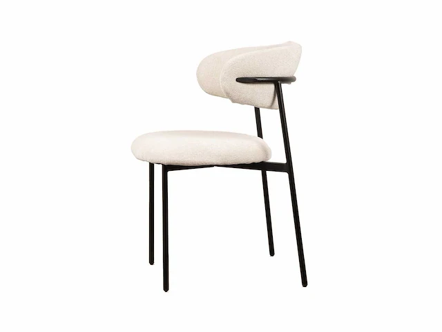 6x design eetkamerstoelen ecru chenille - afbeelding 2 van  3