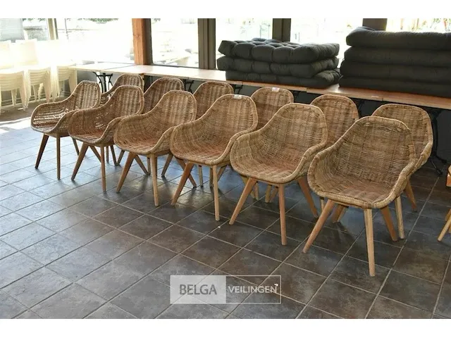 6x design veranda stoel riet/metaal - afbeelding 1 van  3