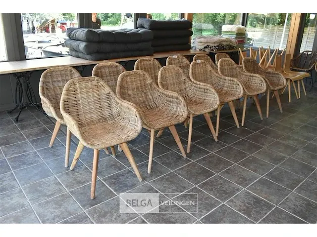 6x design veranda stoel riet/metaal - afbeelding 1 van  2