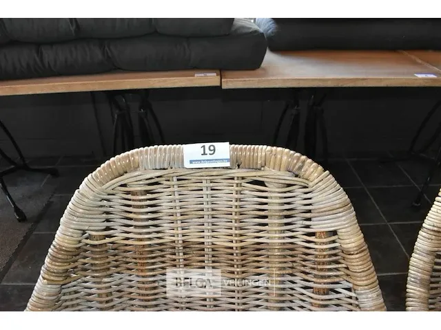 6x design veranda stoel riet/metaal - afbeelding 2 van  2