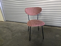 6x eetkamerstoel melanie roze bouclé - afbeelding 2 van  5