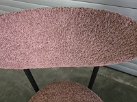 6x eetkamerstoel melanie roze bouclé - afbeelding 3 van  5