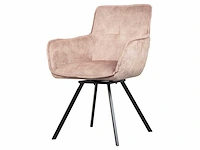6x eetkamerstoel taupe velvet - afbeelding 1 van  5