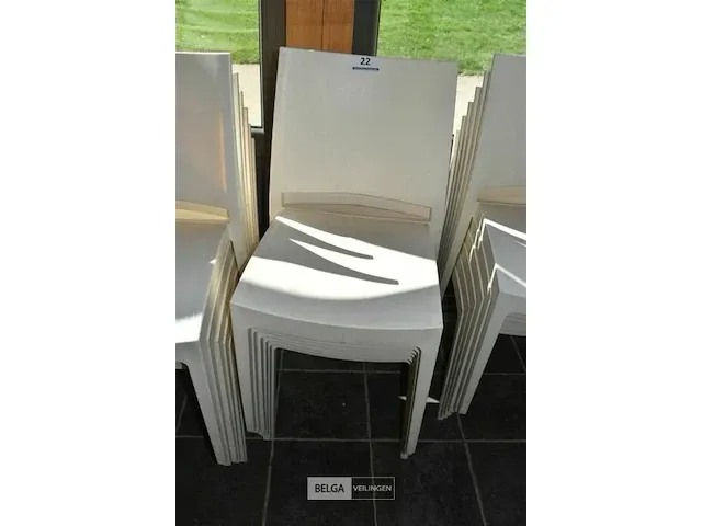 6x hard plastieken bistro stoel - afbeelding 1 van  2