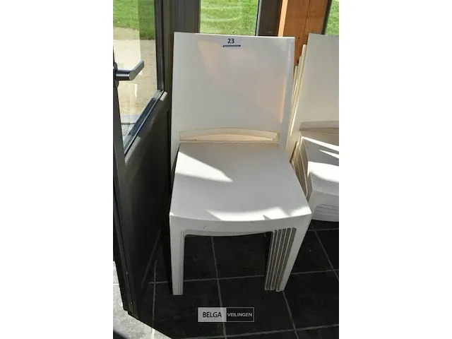 6x hard plastieken bistro stoel - afbeelding 1 van  2
