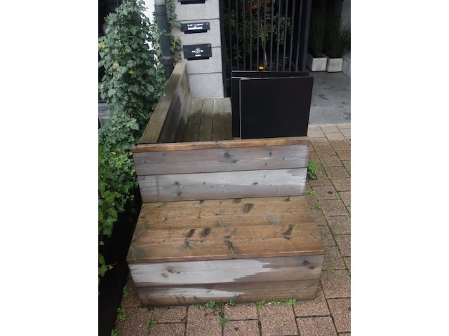 6x houten bank + bijhorende kussens - afbeelding 5 van  6