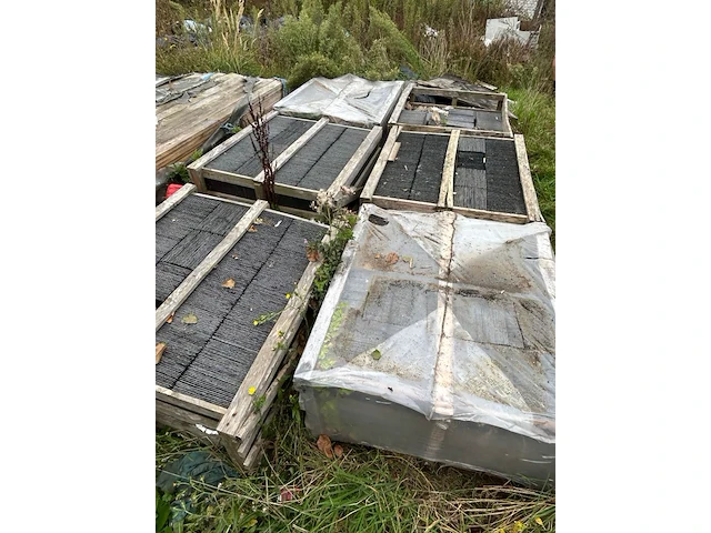 6x houten kist met natuurlijke leistenen dakpannen pizarras samaca - afbeelding 1 van  6